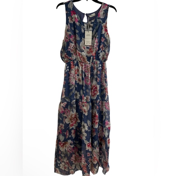 NWT LARA G made in Italy Floral Silk Blend Maxi Dress 👗 - Picture 4 of 6